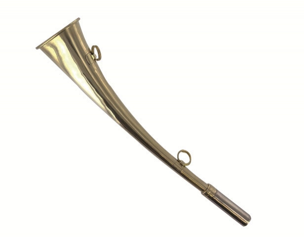 Corne de chasse plate laiton v