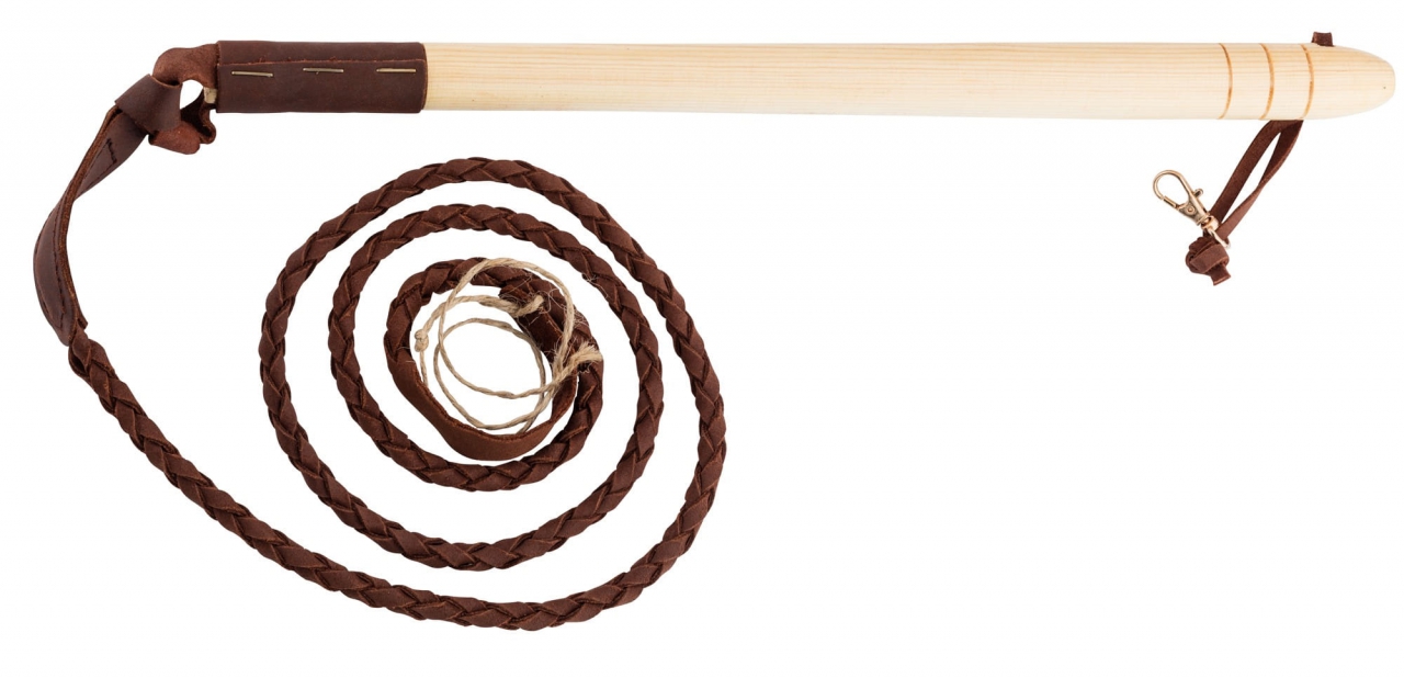 FOUET VENERIE BOIS/CUIR 1.5M