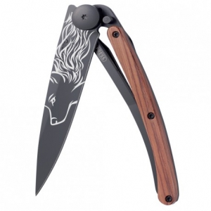 Couteau Deejo Black Tatoo Loup